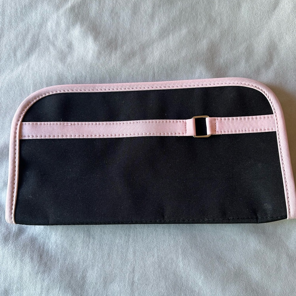 Lancome Black and Pink Cosmetic Bag Structured Design